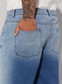Manfinity Homme Men's Plus Size Casual Denim Shorts - Medium Wash - View 8