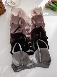 6pcs Casual Style Swimsuit Fabric Bra With Underwire - Multicolor - View 2