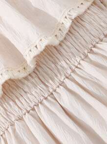 SHEIN Tween Girl Cold Shoulder Ruffle Hem Cami Dress - Apricot - View 9