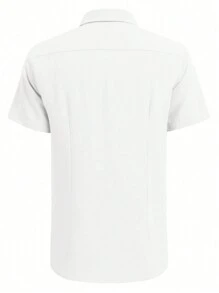 Camisa casual de vacaciones de manga corta de unicolor para hombre