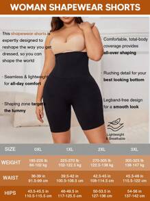 女士加大码无缝收腹提臀塑身短裤 - 黑色 - 查看 4
