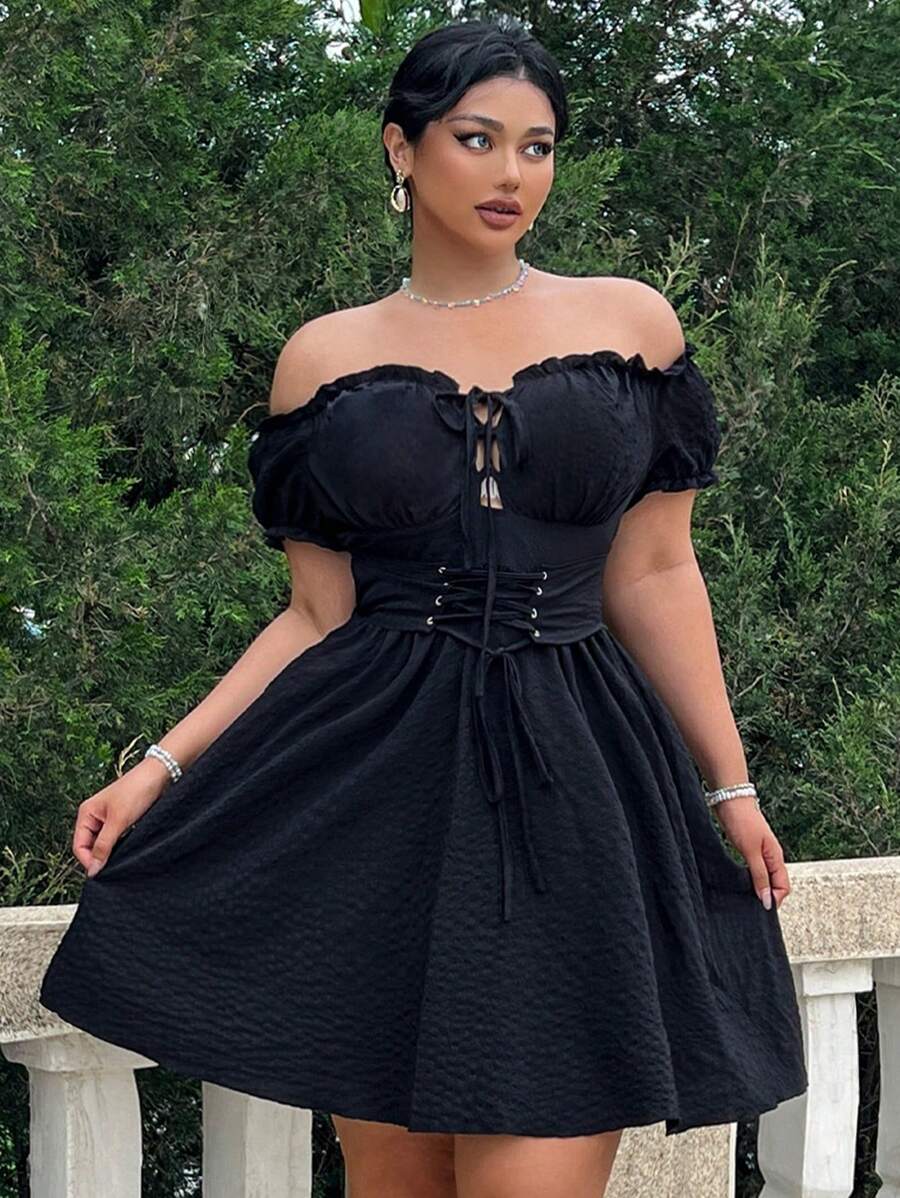 Vestido maxi de falda circular con escote en forma de cerradura y falda plisada Azalea Tallas Grandes