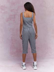 MISSGUIDED Gingham Print Tank Top & Capris Pants Co-Ord Set - Multicolor - View 2