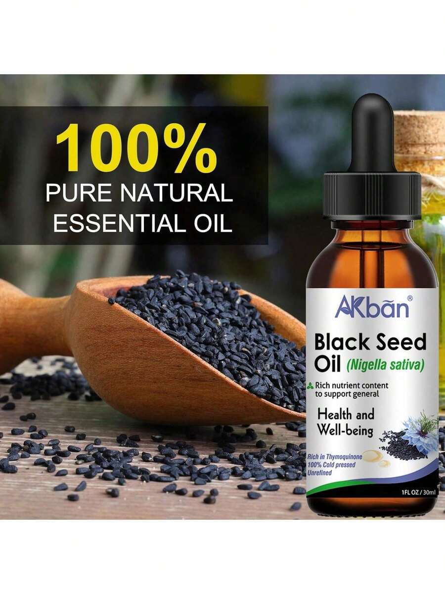 AKBAN 30ml Dầu hạt đen, Thành phần tự nhiên Dầu thầu dầu Tăng cường dưỡng mi - trắng - Xem 1