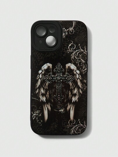 Gothic Style Illustration Black Phone Case, Halloween