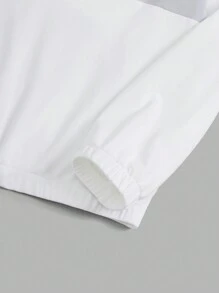 SHEIN EZwear Letter Graphic Half Zip Sweatshirt - Multicolor - View 4