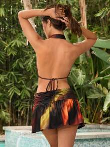 Forever 21 Boho Print Bikini Swimsuit With Off-Shoulder Top And Skirt, 3 Piece Set - Multicolor - View 5