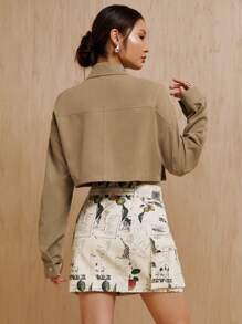 MONSE Designer High-Waist Belted Printed Skirt, For Summer, 100% Cotton, Holiday, Party, Vacation, Beach, Festival, Ibiza Fits