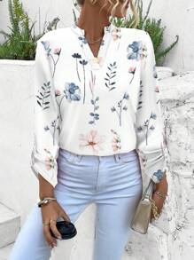 SHEIN Clasi Women's Random Floral Print Simple Daily Shirt