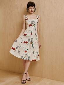 MONSE Langes gemustertes Kleid im Designerstil, elegantes Sommerkleid, Outfit für Urlaub, Party, Geburtstag, Festival, Hochzeit, Abschlussball Kleid