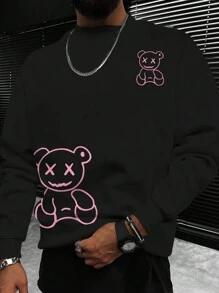 Manfinity Homme Men Bear Print Sweatshirt