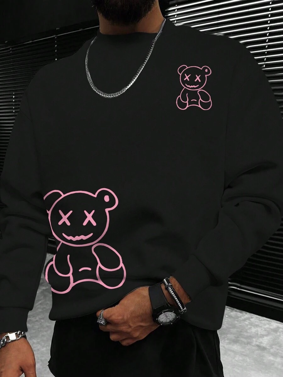 Manfinity Homme Men Bear Print Sweatshirt