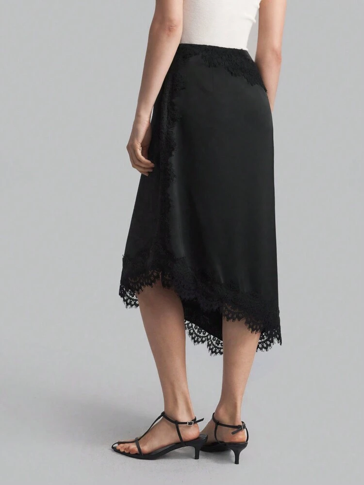 Women Black A-Line Skirt, Autumn Outfits, Back-To-School Wear, Casual Skirt