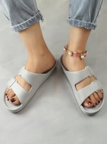 Zapatillas de plástico para mujer adecuadas para salidas de verano - Gris - Ver 7