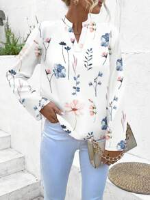 SHEIN Clasi Women's Random Floral Print Simple Daily Shirt
