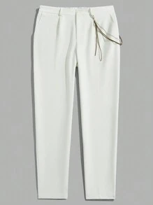 Manfinity VCAY Pantalones largos y rectos tejidos para hombre con banda elástica en la cintura, adecuados para primavera y verano