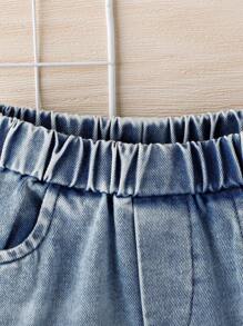 Baby Boys' Casual Fashionable Pocket Design Short Sleeve Jacket, T-Shirt, And Pants Set, Summer - Khaki - View 5