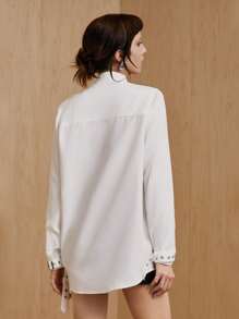 MONSE Designer Business Casual Belted Button-Down Shirt, For Holiday, Spring, Festival, Office