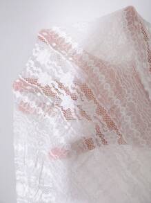 Sweetina Slim Fit Floral Lace Ribbon Decorated Long Sleeve T-Shirt - White - View 11