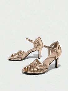 Fashionable & Comfortable Women's Hollow Out Peep Toe Ankle Strap Stiletto High Heel Sandals