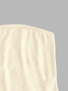 Attitoon Áo ống suông họa tiết năm cánh dành cho nữ Slim Fit thường ngày, thích hợp cho mùa hè - Màu be - Xem 4