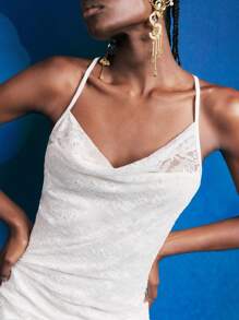 Alice McCall Designer Mesh Printed Spaghetti Strap Backless Dress, White, Summer Elegant Dress, Holiday, Party Outfit, Birthday Outfits, Festival, Wedding, Prom Dress - Multicolor - View 7