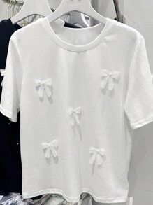 SHEIN Unity 修身款女式休閒短袖T恤，女裝 - 白色 - 查看 3