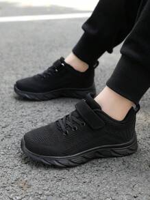 Zapatos deportivos ligeros y transpirables para niños, zapatos atléticos para senderismo al aire libre y deportes en negro para niños y niñas - Negro - Ver 1