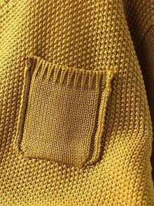 Áo len cardigan dáng rộng, tay dài cài nút một hàng, màu trơn, phong cách cổ điển, thời trang thường ngày cỡ lớn, dáng rộng, vai trễ dành cho nữ - Màu vàng - Xem 5