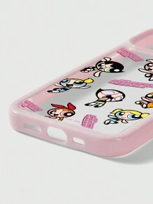 The Powerpuff Girls | ROMWE 1pc Cartoon & Letter Print See-Through Phone Case - Multicolor - View 2