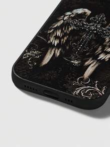 ROMWE Gothic Style Illustration Black Phone Case, Halloween - Multicolor - View 4