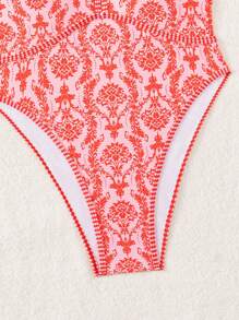 Swim Vcay Vintage Style Women's Printed Halter Halter One Piece Swimsuit (Random Print) Summer - Multicolor - View 6