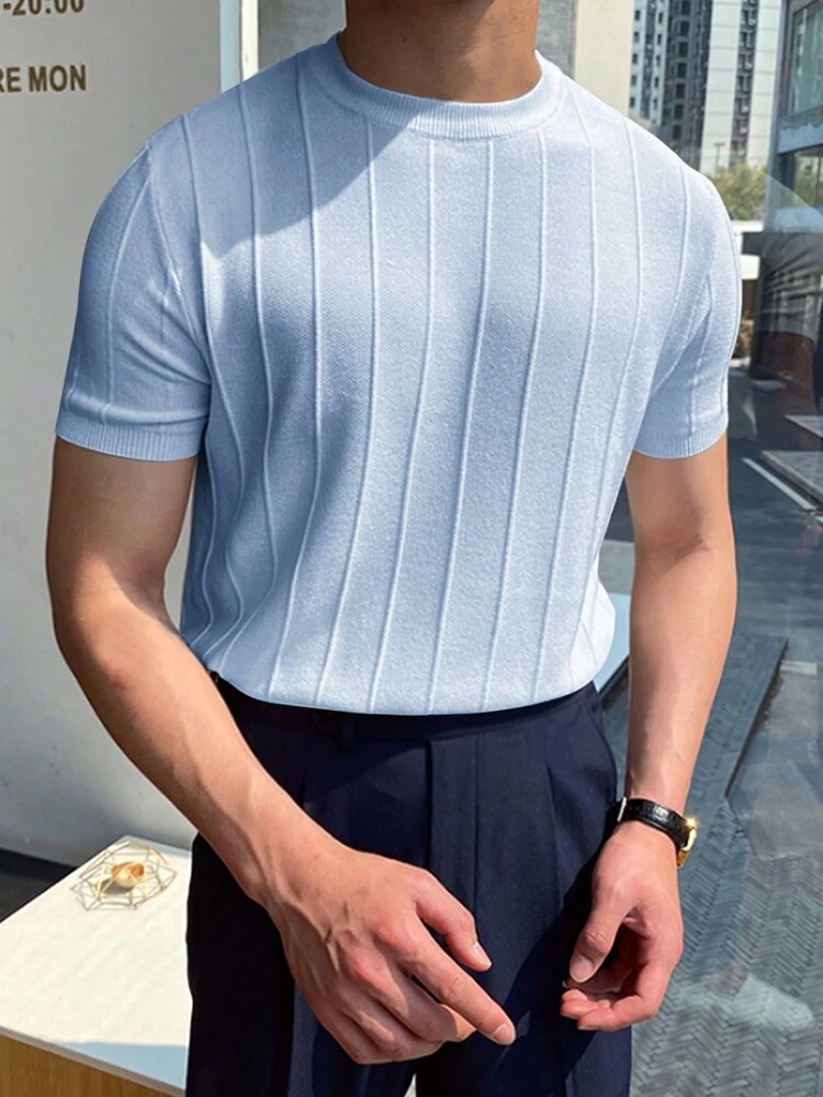 Men's Summer Solid Knitted Top