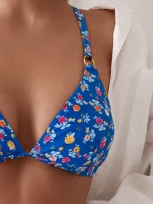 Women's Summer Beach Ditsy Floral Sexy Bikini Set, Random Print, Separable Bikini Set - Multicolor - View 5