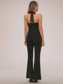 Forever 21 Solid Backless Halter Jumpsuit For Summer - Black - View 2