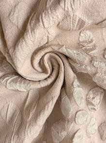 SHEIN Clasi 杏色压花不对称下摆常规女式夹克，初秋女士外套教师服长袖外套秋装秋季女装卡其色夹克 - 杏色 - 查看 8