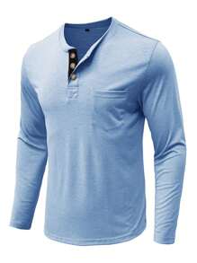 Men's Casual Sporty Style Contrast-Color Placket Lightweight Long-Sleeve Polo Shirt Versatile For Layering Or Standalone Wear Effortless Everyday Attire