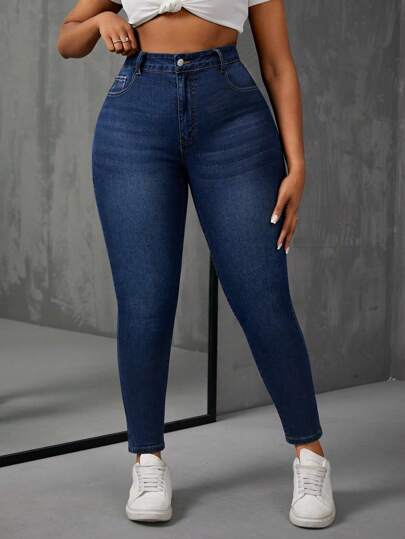SHEIN SXY Jeans ajustados con lavado