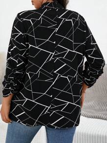 SHEIN Essnce Plus-Size Women's Blazer, Blazer Print, Commuter Cardigan,Fall Clothes Business Professional,Teacher Clothes Business Women Clothes Fall