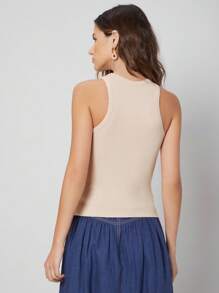 MOTF PREMIUM Top tank de canalé de viscosa - Beis - Ver 2
