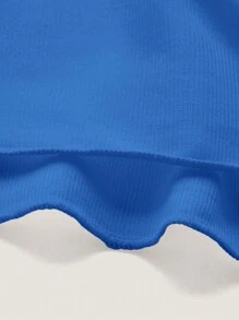 SHEIN Unity Solid Knot Side Cover Up Wrap Skirt For Summer - Blue - View 4