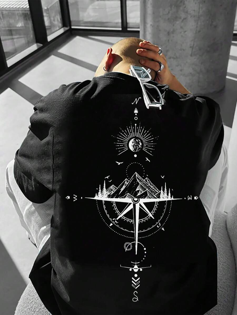 Manfinity EMRG 男士印花下垂肩t恤