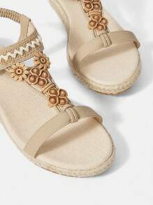 Styleloop Sandálias planas de verão femininas, moda, adequadas para viagens ao ar livre - Damasco - Ver 6