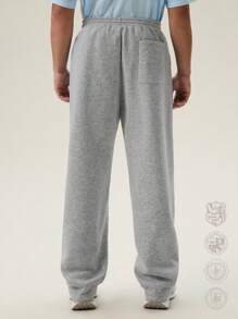 SWAVVY 男士抽绳腰带刺绣口袋休闲日常运动裤 - 灰色 - 查看 3