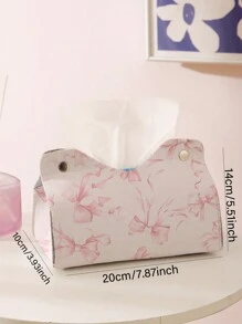 ROMWE Kawaii Butterfly Printed Tissue Box Holder With Bow Design - Multicolor - View 3