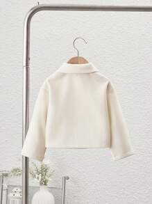 SHEIN Baby Girl Solid Color Lapel Jacket, Mommy And Me Matching Outfits (Sold Separately), Casual For Fall Winter