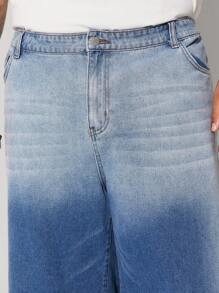 Manfinity Homme Men's Plus Size Casual Denim Shorts - Medium Wash - View 7