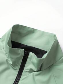 Manfinity Homme Men Letter Graphic Colorblock Zip Up Jacket