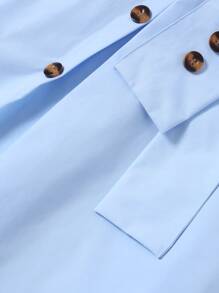 Vestido de camisa de cinto com botões de duas cores para meninas adolescentes para o verão
