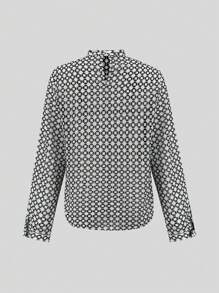 SHEIN LUNE 2024 Summer New Plaid Printed Lady's Shirt With Elegant Style Fall Cloth For Women - Multicolor - View 2